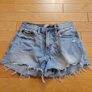 Abercrombie & Fitch Light Blue Frayed Jean Shorts